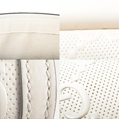 グッチ バッグ レディース メンズ GGエンボス メッセンジャーバッグ 2WAY ハンドバッグ ショルダー アイボリー GUCCI 625782 レザー 中古