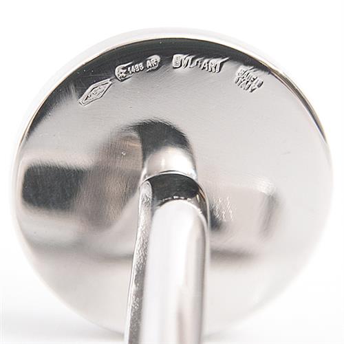 ブルガリ カフス メンズ ブルガリブルガリ カフリンクス サークル スウィブル式 ケース付 ホワイトゴールド BVLGARI 750WG 中古