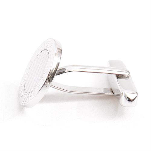 ブルガリ カフス メンズ ブルガリブルガリ カフリンクス サークル スウィブル式 ケース付 ホワイトゴールド BVLGARI 750WG 中古
