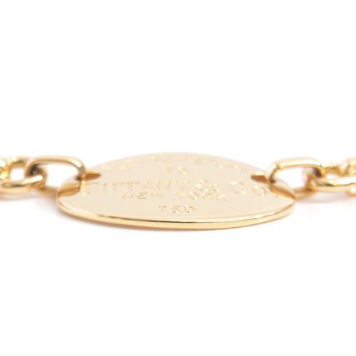 ティファニー ブレスレット レディース リターントゥティファニー オーバルプレート ブレス イエローゴールド TIFFANY 750YG 中古