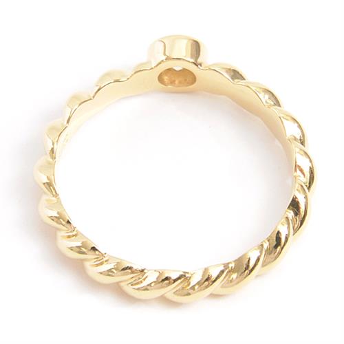 ティファニー 指輪 レディース 1P ダイヤモンド ツイスト リング 11号 イエローゴールド TIFFANY 750YG 中古