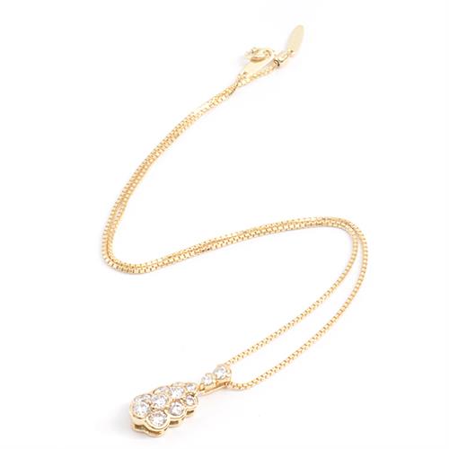 モニッケンダム ネックレス レディース 12Pダイヤモンド ペンダント D1.74ct イエローゴールド MONNICKENDAM K18 中古