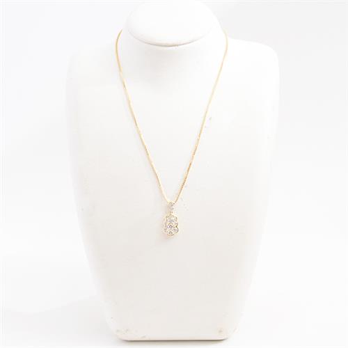 モニッケンダム ネックレス レディース 12Pダイヤモンド ペンダント D1.74ct イエローゴールド MONNICKENDAM K18 中古