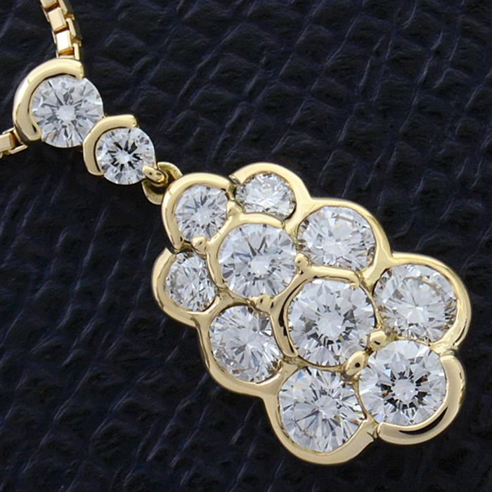 モニッケンダム ネックレス レディース 12Pダイヤモンド ペンダント D1.74ct イエローゴールド MONNICKENDAM K18 中古