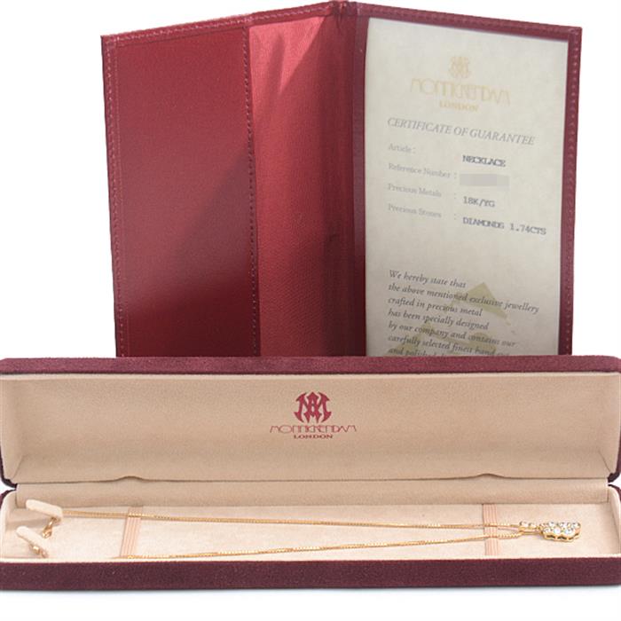 モニッケンダム ネックレス レディース 12Pダイヤモンド ペンダント D1.74ct イエローゴールド MONNICKENDAM K18 中古