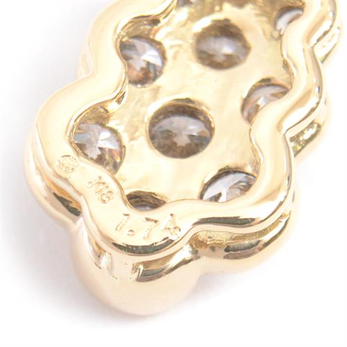 モニッケンダム ネックレス レディース 12Pダイヤモンド ペンダント D1.74ct イエローゴールド MONNICKENDAM K18 中古