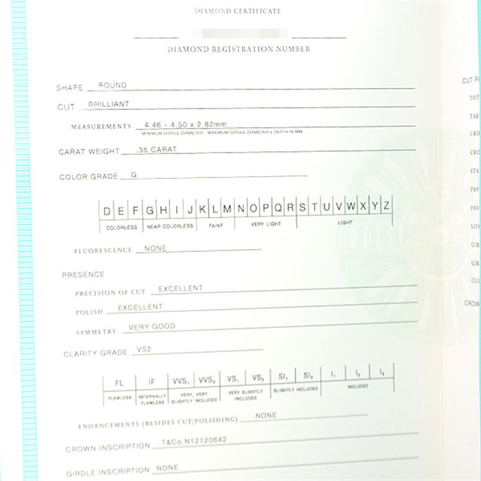 ティファニー 指輪 レディース ハーモニー 立爪 ダイヤモンド リング D0.35ct G-VS2-EX 8.5号 プラチナ TIFFANY PT950 中古