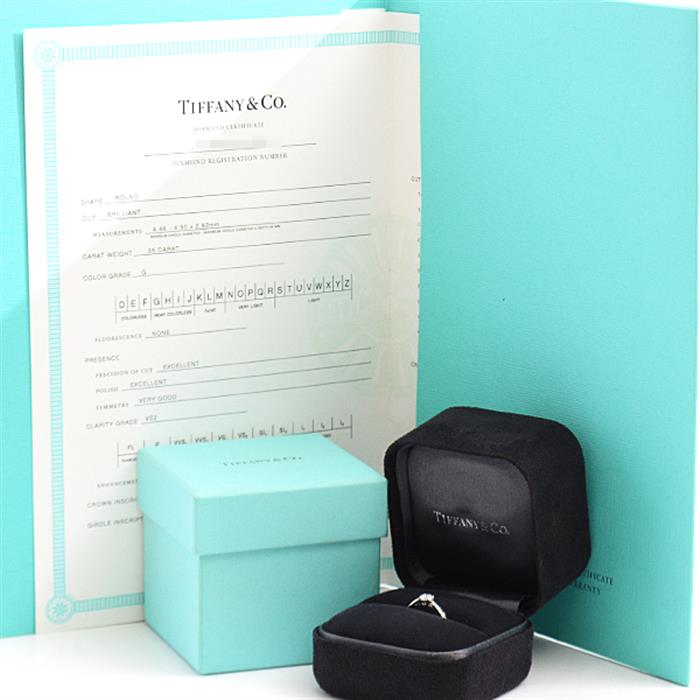 ティファニー 指輪 レディース ハーモニー 立爪 ダイヤモンド リング D0.35ct G-VS2-EX 8.5号 プラチナ TIFFANY PT950 中古