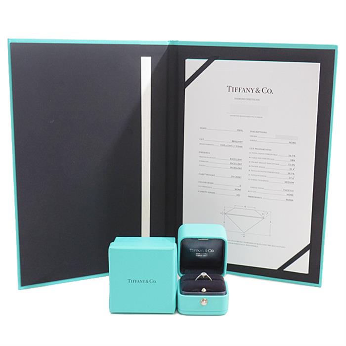 ティファニー 指輪 レディース ソレスト オーバル ダイヤモンド リング D0.20ct D-VS1-3EX 7号 プラチナ TIFFANY PT950 中古