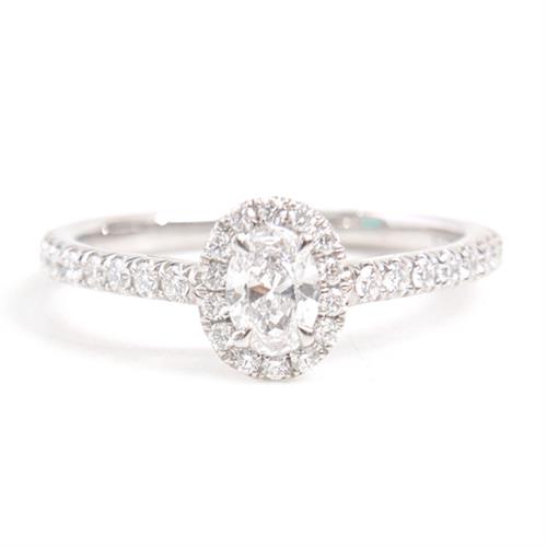 ティファニー 指輪 レディース ソレスト オーバル ダイヤモンド リング D0.20ct D-VS1-3EX 7号 プラチナ TIFFANY PT950 中古