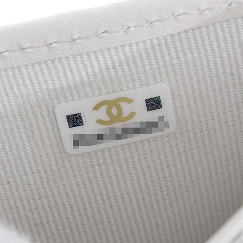 シャネル 財布 レディース キャビアスキン 三つ折り コンパクトウォレット トランプ ホワイト CHANEL 未使用展示品