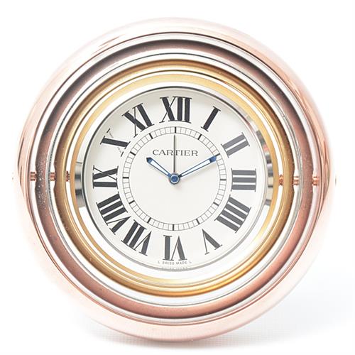 カルティエ 時計 メンズ レディース メーカーメンテ済 トリニティ 置き時計 トラベルクロック ステンレス Cartier SS×GP W0100057 中古