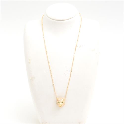 グッチ ネックレス レディース ル マルシェ デ メルヴェイユ パヴェダイヤモンド ネックレス イエローゴールド GUCCI 750YG 中古