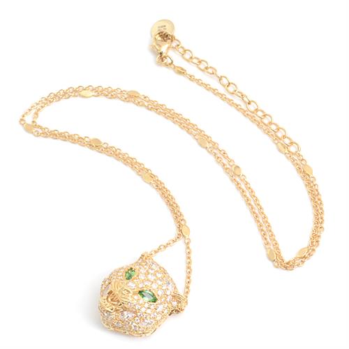 グッチ ネックレス レディース ル マルシェ デ メルヴェイユ パヴェダイヤモンド ネックレス イエローゴールド GUCCI 750YG 中古