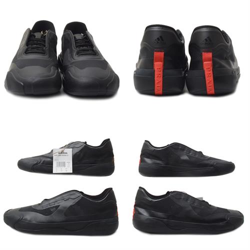 プラダ 靴 メンズ ローカットスニーカー スニーカー プラダスポーツ×アディダス 表記サイズUS9 日本サイズ27cm ローカット シューズ ナイロン×ラバー ブラック PRADA 中古