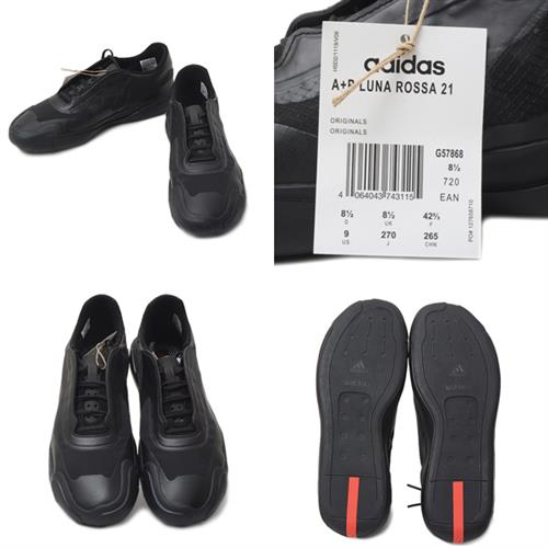 プラダ 靴 メンズ ローカットスニーカー スニーカー プラダスポーツ×アディダス 表記サイズUS9 日本サイズ27cm ローカット シューズ ナイロン×ラバー ブラック PRADA 中古