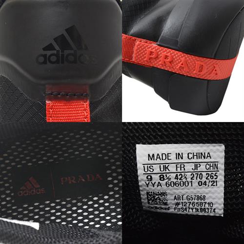 プラダ 靴 メンズ ローカットスニーカー スニーカー プラダスポーツ×アディダス 表記サイズUS9 日本サイズ27cm ローカット シューズ ナイロン×ラバー ブラック PRADA 中古