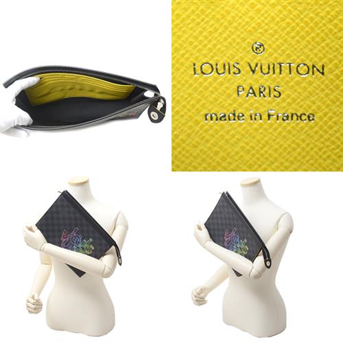 ルイヴィトン バッグ メンズ ダミエグラフィット ポシェットヴォワヤージュMM クラッチバッグ セカンドバッグ Louis Vuitton N60307 中古