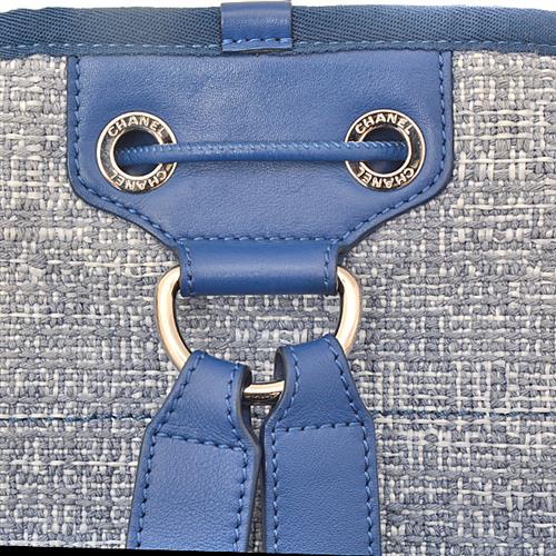 シャネル バッグ レディース ドーヴィル バックパック ココマーク 巾着型 キャンバス ブルー CHANEL 中古