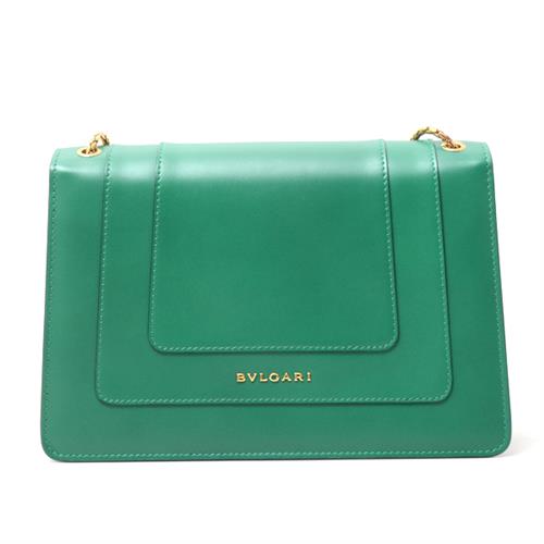 ブルガリ バッグ レディース チェーンショルダーバッグ セルペンティ レザー グリーン BVLGARI 中古