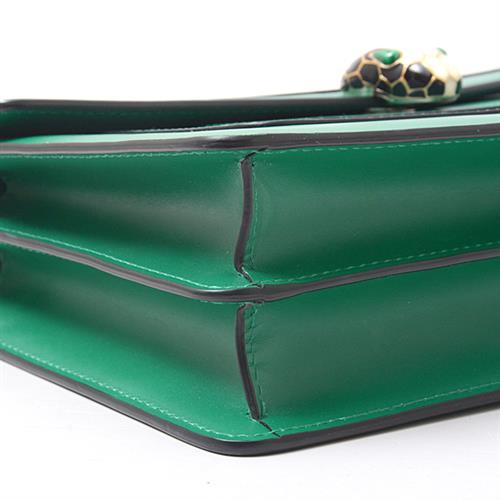 ブルガリ バッグ レディース チェーンショルダーバッグ セルペンティ レザー グリーン BVLGARI 中古