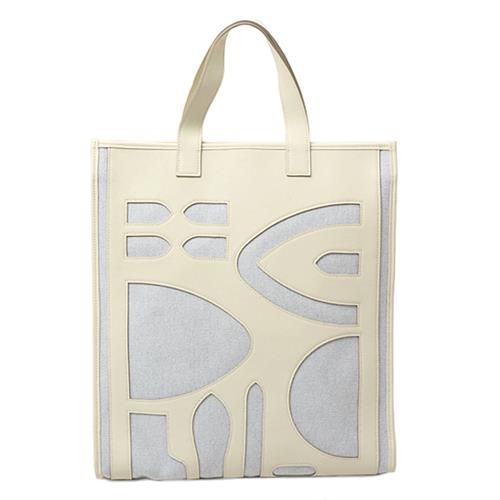 エルメス バッグレディース プティアッシュ トートバッグ ハンドバッグ ヴォーエプソン×フェルト ホワイト HERMES 中古