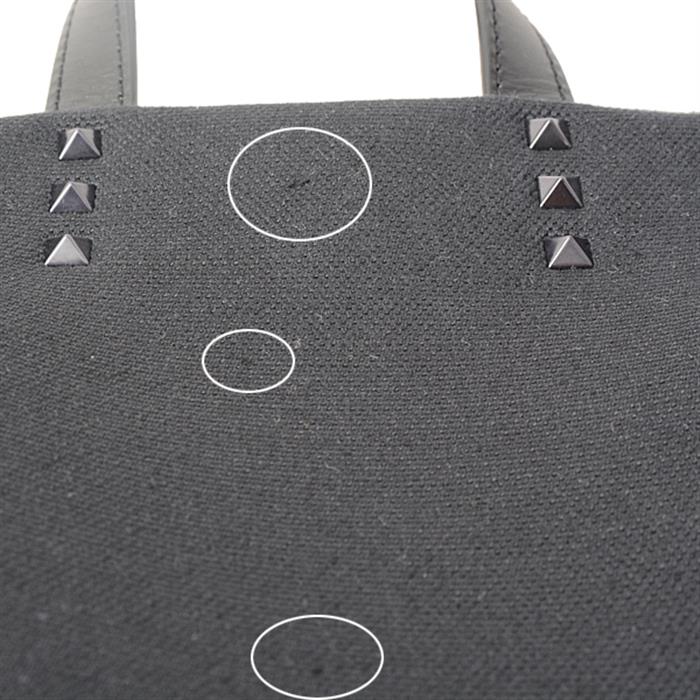 ヴァレンティノ バッグ メンズ レディース VLTNロゴ エコラボ 2WAYミニトート ショルダーバッグ キャンバス×レザー ブラック VALENTINO 2Y2B0B78PYY 中古