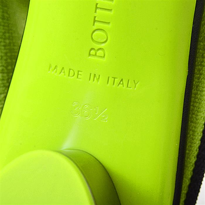 ボッテガヴェネタ シューズ レディース フレックスサンダル パンプス 36 1/2 ハーフ ブラック×ライムグリーン BOTTEGA VENETA 689993 中古