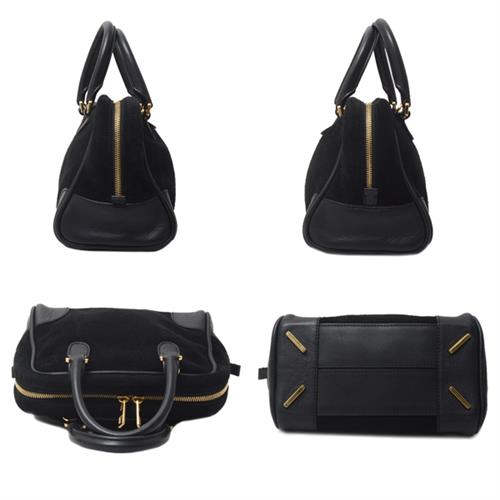 ロエベ バッグ レディース アマソナ75 スモール ショルダーバッグ ハンドバッグ 2WAY スエード×レザー ブラック LOEWE 301.61.L01 中古