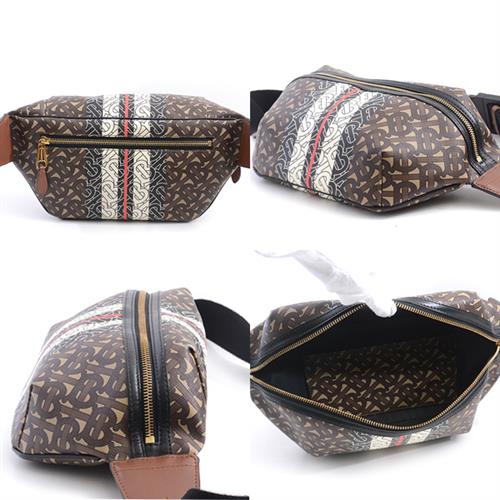 バーバリー バッグ レディース メンズ TBモノグラム バムバッグ ボディバッグ ブラウン BURBERRY 8021483 中古