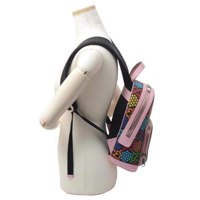 グッチ バッグ レディース GGサイケデリック スモール バッグパック リュック PVC ピンク×マルチカラー GUCCI 601296 中古
