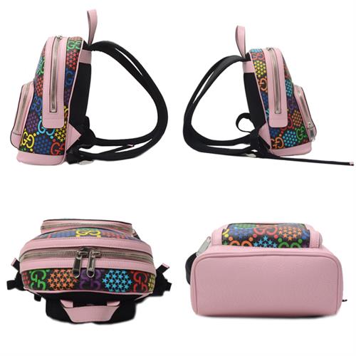 グッチ バッグ レディース GGサイケデリック スモール バッグパック リュック PVC ピンク×マルチカラー GUCCI 601296 中古