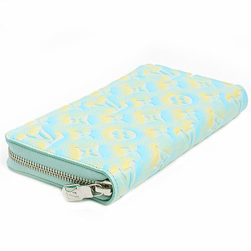 ルイヴィトン 財布 レディース ジッピーウォレット サマースターダストコレクション アンプラント ブルー系 Louis Vuitton M81466 未使用展示品