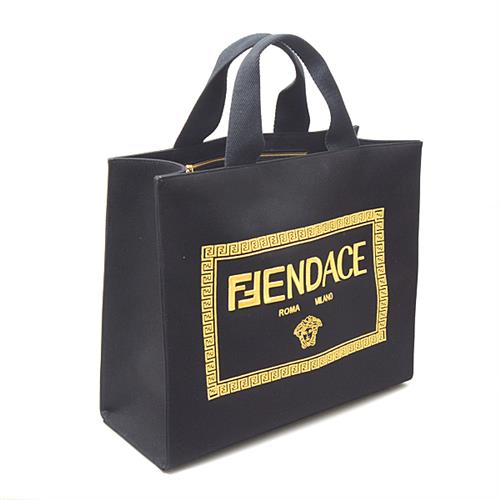 ヴェルサーチ バッグ メンズ フェンダーチェ フェンディコラボ キャンバストートバッグ ブラック FENDACE VERSACE FENDI 7VA558 未使用展示品