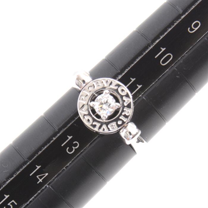 ブルガリ 指輪 レディース ブルガリブルガリ フリップ 1Pダイヤモンド リング 51号 ホワイトゴールド BVLGARI 750WG 中古