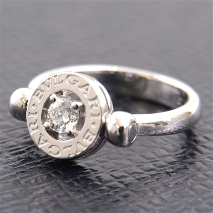 ブルガリ 指輪 レディース ブルガリブルガリ フリップ 1Pダイヤモンド リング 51号 ホワイトゴールド BVLGARI 750WG 中古