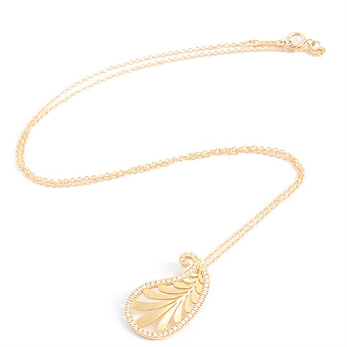 ティファニー ネックレス レディース ヴィラ パーム リーフ ダイヤ ネックレス パロマ ピカソ イエローゴールド TIFFANY 750YG 中古