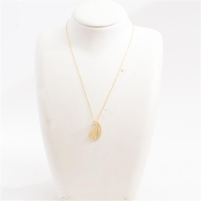 ティファニー ネックレス レディース ヴィラ パーム リーフ ダイヤ ネックレス パロマ ピカソ イエローゴールド TIFFANY 750YG 中古