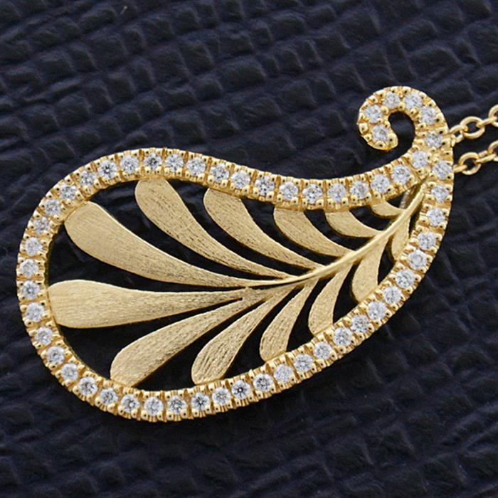 ティファニー ネックレス レディース ヴィラ パーム リーフ ダイヤ ネックレス パロマ ピカソ イエローゴールド TIFFANY 750YG 中古