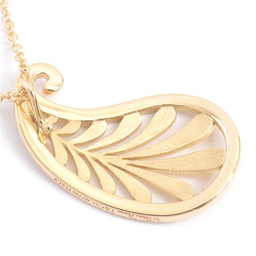 ティファニー ネックレス レディース ヴィラ パーム リーフ ダイヤ ネックレス パロマ ピカソ イエローゴールド TIFFANY 750YG 中古