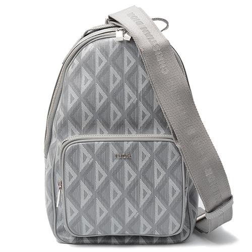 クリスチャンディオール バッグ メンズ レディース ライダー ミニ スリングバッグ ボディバッグ グレー コーティングキャンバス Christian Dior 1ESBO038CDP_H42E 中古