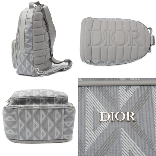 クリスチャンディオール バッグ メンズ レディース ライダー ミニ スリングバッグ ボディバッグ グレー コーティングキャンバス Christian Dior 1ESBO038CDP_H42E 中古