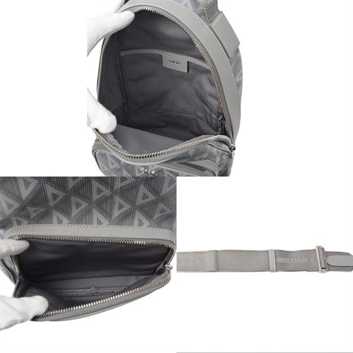 クリスチャンディオール バッグ メンズ レディース ライダー ミニ スリングバッグ ボディバッグ グレー コーティングキャンバス Christian Dior 1ESBO038CDP_H42E 中古