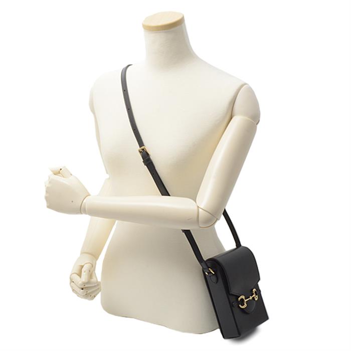 グッチ バッグ レディース ホースビット ミニバッグ カーフ ブラック GUCCI 625615 中古