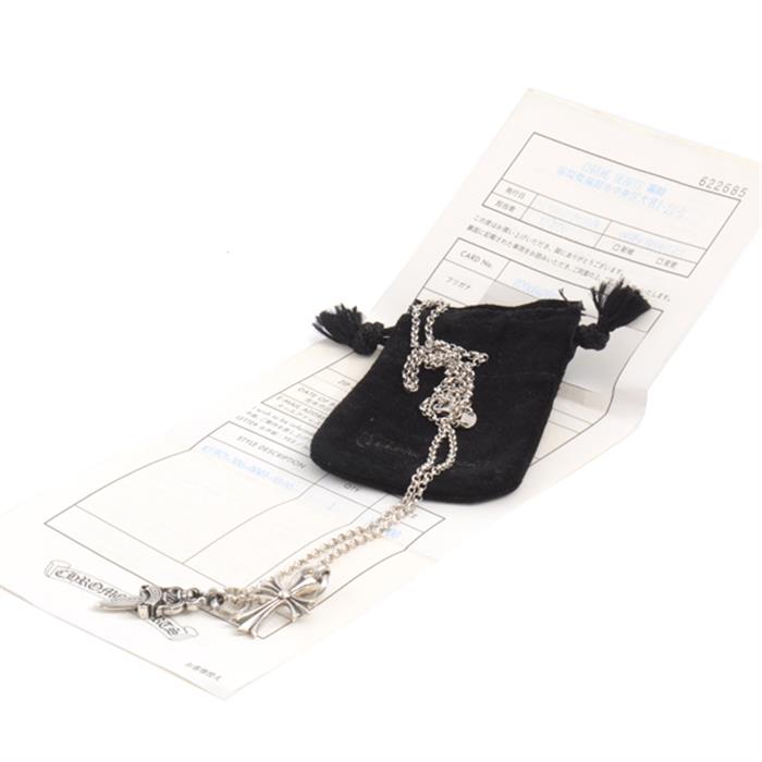 クロムハーツ ネックレス メンズ タイニーCHクロス ダガー チャーム ネックレス シルバー CHROME HEARTS SV925 中古