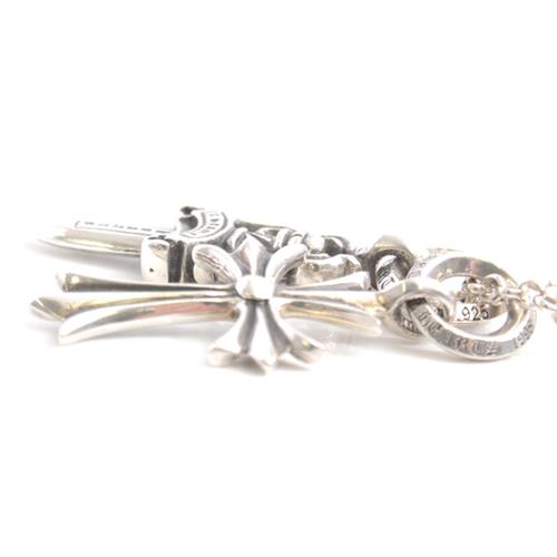 クロムハーツ ネックレス メンズ タイニーCHクロス ダガー チャーム ネックレス シルバー CHROME HEARTS SV925 中古