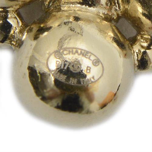 シャネル ピアス レディース ココマークピアス 真鍮 ラインストーン×ブラックストーン ゴールド CHANEL 中古