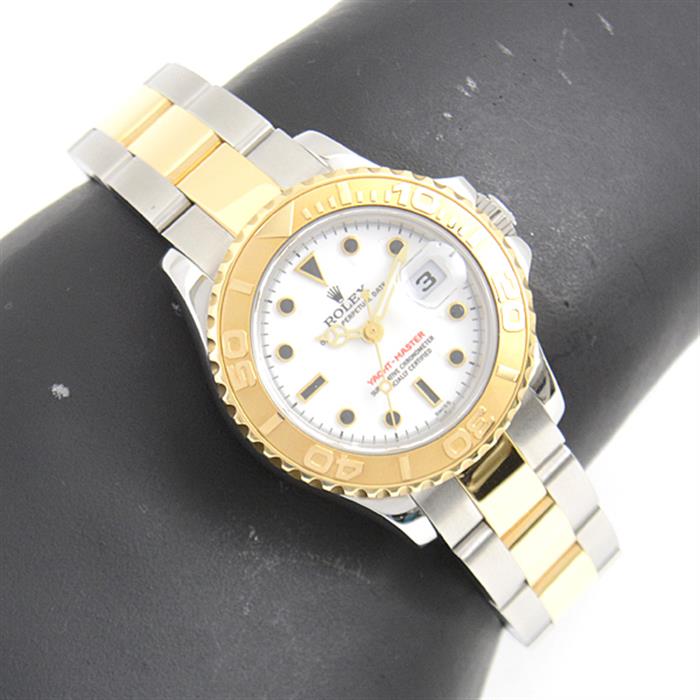ロレックス 時計 レディース ヨットマスター 自動巻 A番 ホワイト文字盤 SS×YG ROLEX 169623 中古