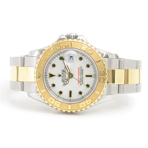 ロレックス 時計 レディース ヨットマスター 自動巻 A番 ホワイト文字盤 SS×YG ROLEX 169623 中古