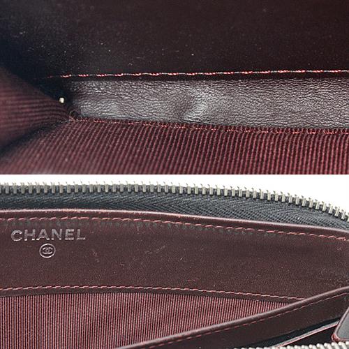 シャネル 財布 レディース タイムレスクラシック マトラッセ L字ファスナー長財布  キャビアスキン ブラック CHANEL A68778 中古